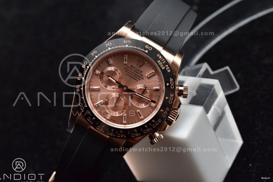 Rubber 116515 Edition Daytona Strap 1:1 RG on Oysterflex BTF Dial Best SA4130 0307